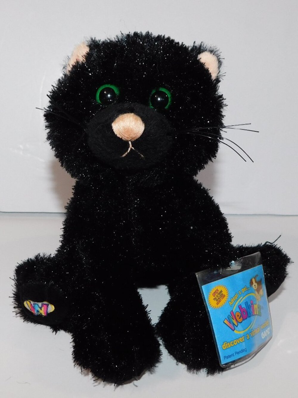New Webkinz Black Cat with unused code HM135 stuffed Plush Ganz retired rare